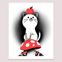 Art Print (Screenprint): Mushroom Cat