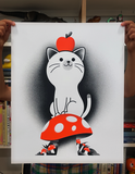 Art Print (Screenprint): Mushroom Cat