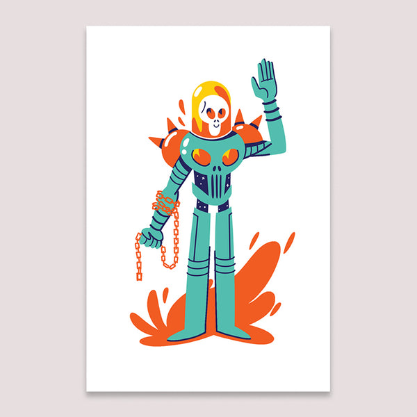 Mini Print (Screenprint): Cosmic Ghost Rider
