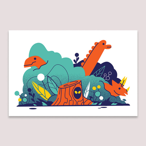 Print (Screenprint): Dinosaur Log